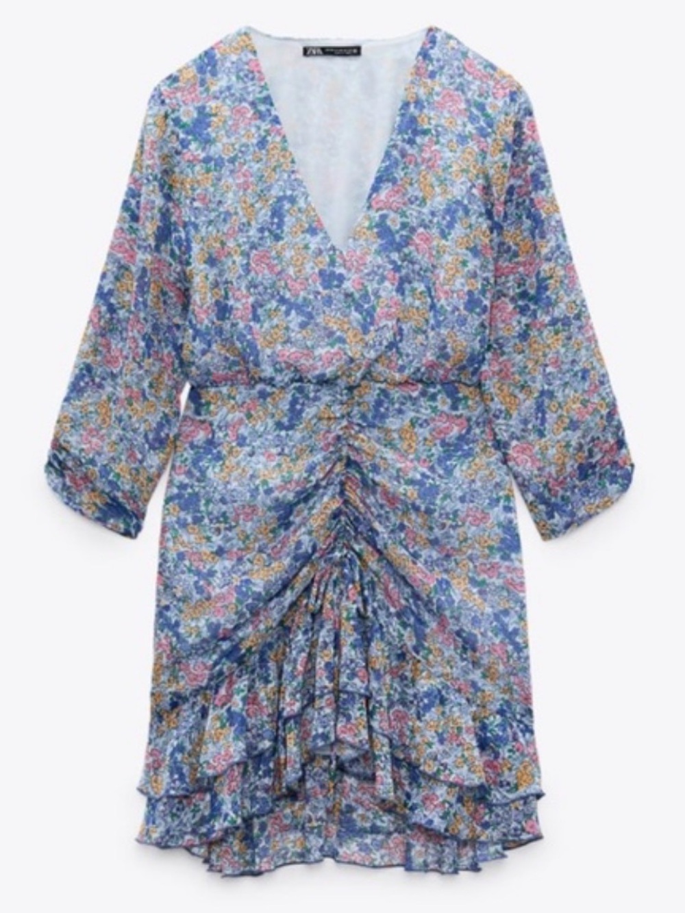 Zara Blue Floral Mini Dress